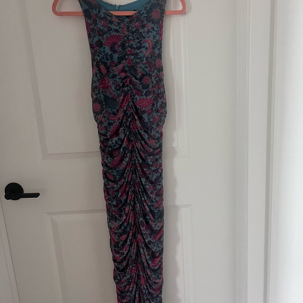House of Harlow 1960 Pink and Blue Midi Dress Size Small - Picture 2 of 10